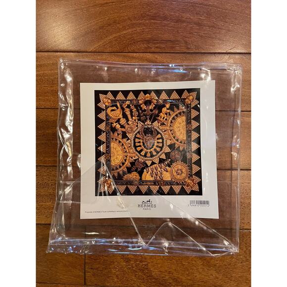 Hermes Scarf  HERMES Scarf L\'OR DES CHEFS Tribal Print 100% Silk Black Gold